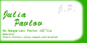 julia pavlov business card